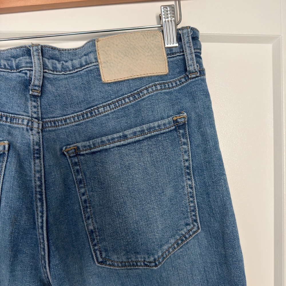 Banana Republic Womens High Rise Flare Jeans Medium Wash Blue Denim Size 28